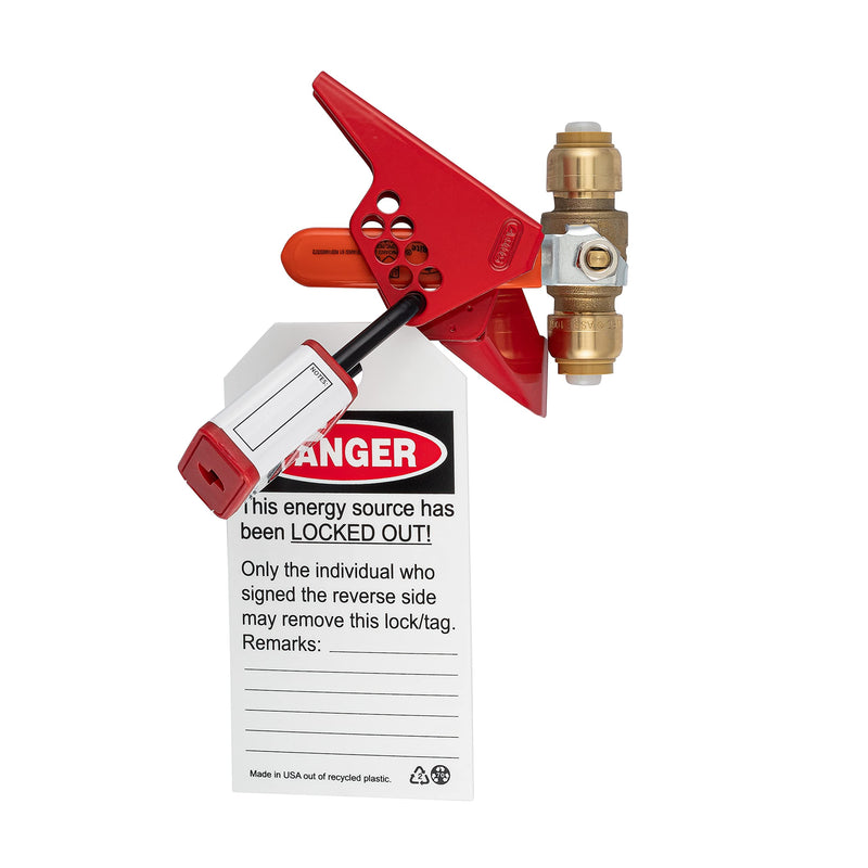 Zing Green Products 7273 Steel Small Ball Valve Lockout Device, Red - NewNest Australia