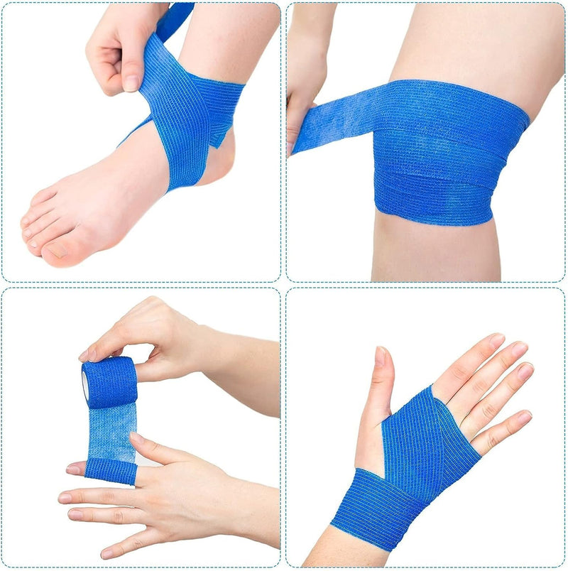 12 Rolls Of Self-Adhesive, Cohesive Bandage, Elastic And Self-Adhesive, Cohesive Bandage, Suitable For Stretch Athletes, Sports, Wrist (6 Colors, 5 Cm, 4.5 M) - NewNest Australia