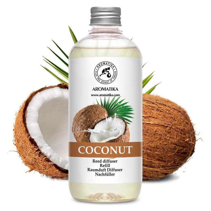 Coconut Diffuser Refill 500ml - Fresh Calming & Long Lasting Home Fragrance - Nice Scent for Aromatherapy - Good Gift - Exotic Scents - Reed Diffusers Refills w/Rattan Sticks - Scented Room Oil - NewNest Australia