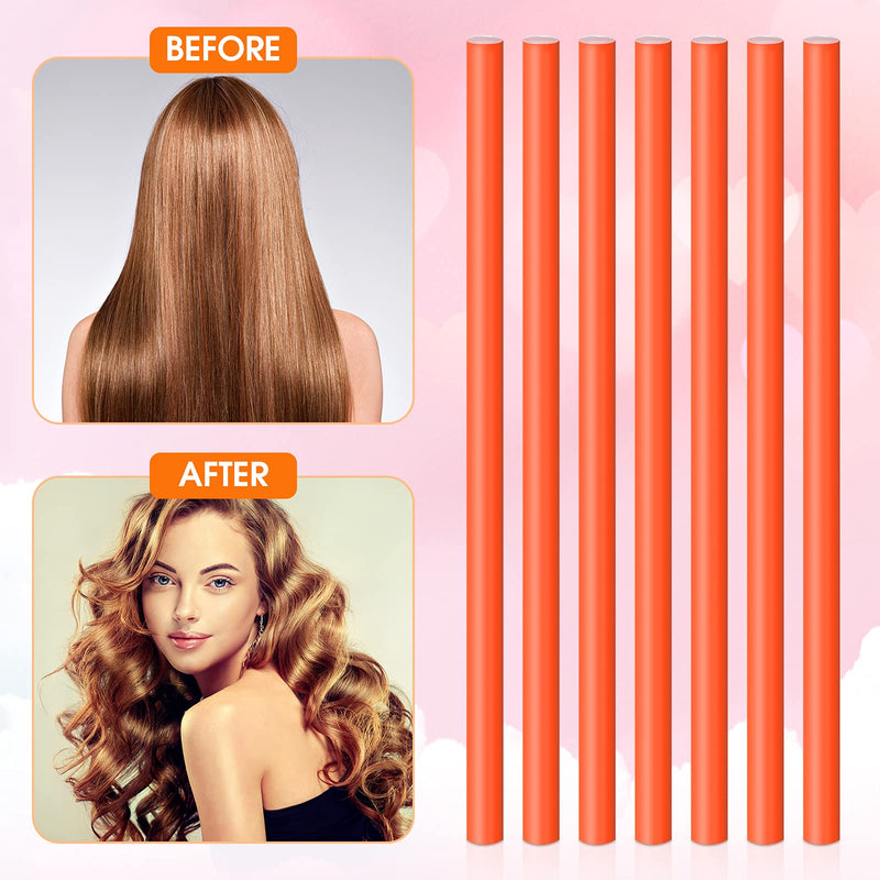 45 Pieces Flexible Curling Rods Twist Flexible Rods No Heat Hair Rollers Soft Foam Hair Rods for Women Girls Long, Medium, Short Hair (Orange,1 cm Diameter) 45 Count (Pack of 1) Orange - NewNest Australia