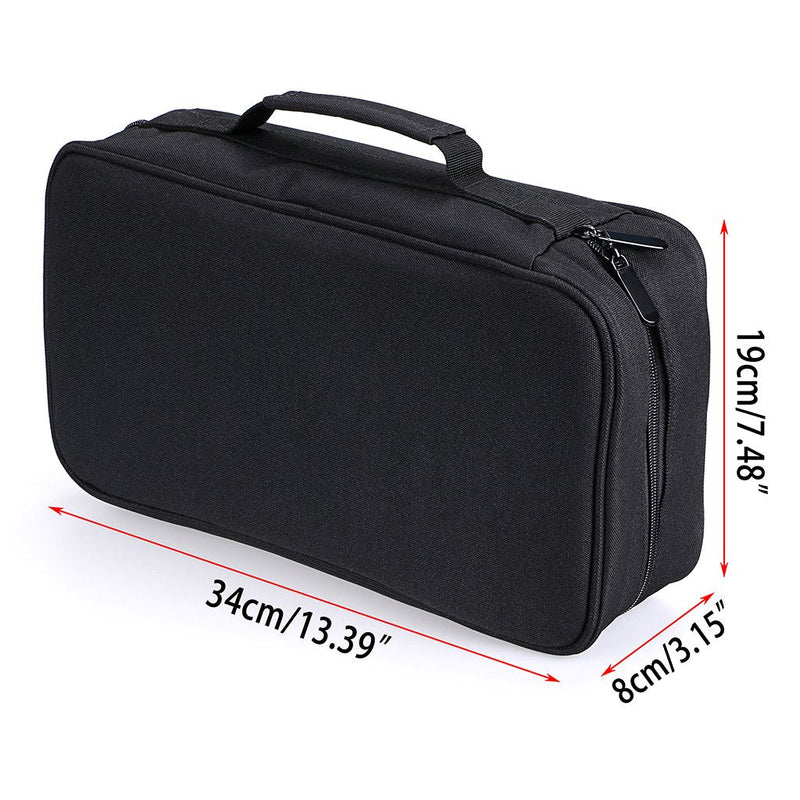 BTSKY Art Marker Carrying Case Lipstick Organizer-60 Slots Canvas Zippered Markers Storage for Touch Spectrum Noir Paint Sharpie Markers, Empty Wallet Only (Black) Black - NewNest Australia