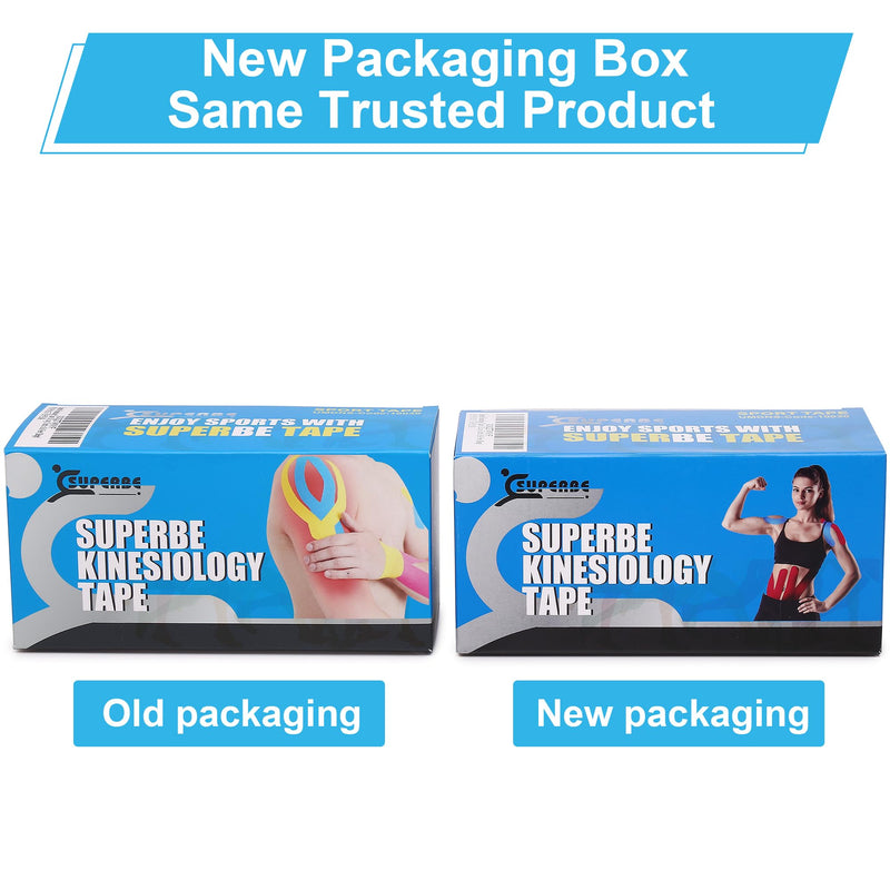 Superbe Kinesio Tape and Physio Tape (Pack of 3 Rolls), Kinesiology Tape for Athletics, Pain Relief, Recovery and Physiotherapy, 5cm x 5m (Beige) Beige - NewNest Australia