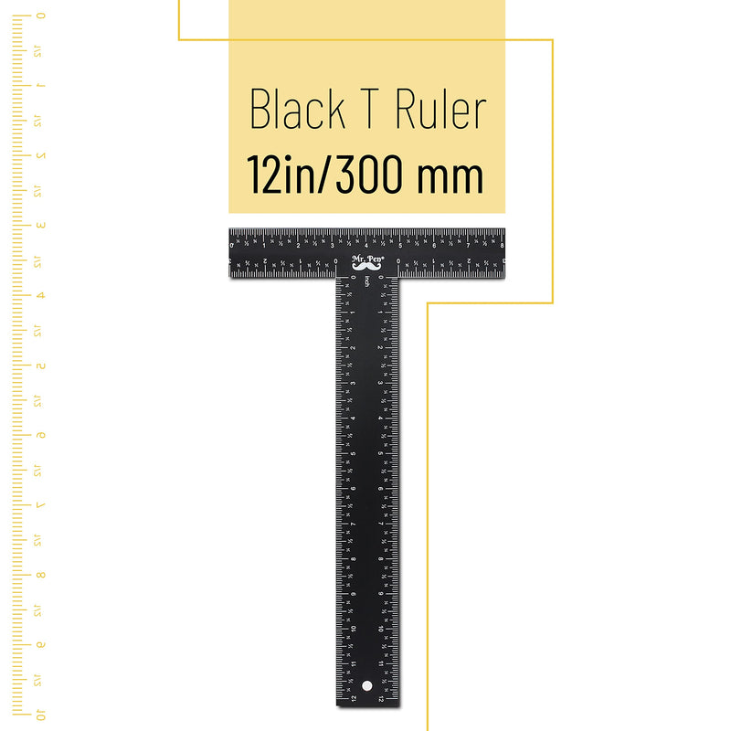 Mr. Pen - T Square, T Ruler, 12 inch Metal Ruler, T Square Ruler, Drafting Tools, Architect Ruler, Set Square, Drafting Ruler, Tsquare, Truler, Architectural Triangle, Tee Ruler, L Square, Scale Ruler - NewNest Australia