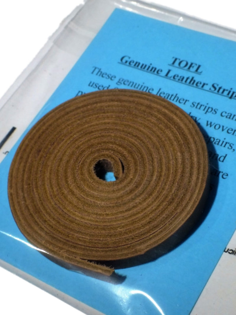 TOFL Genuine Top-Grain Leather Strap | 72 Inches Long | 3/8 Inch Wide | 1/8 Inch Thick (7-8 oz) | 1 Leather Strip for DIY Arts & Craft Projects, Clothing, Jewelry, Wrapping | Medium Brown - NewNest Australia