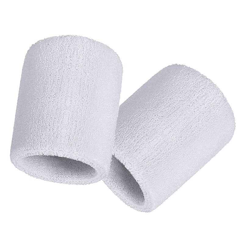 Bememo 12 Pack Sweatbands Sports Wristband Cotton Sweat Band for Men and Women, Good for Tennis, Basketball, Running, Gym, Working Out White - NewNest Australia