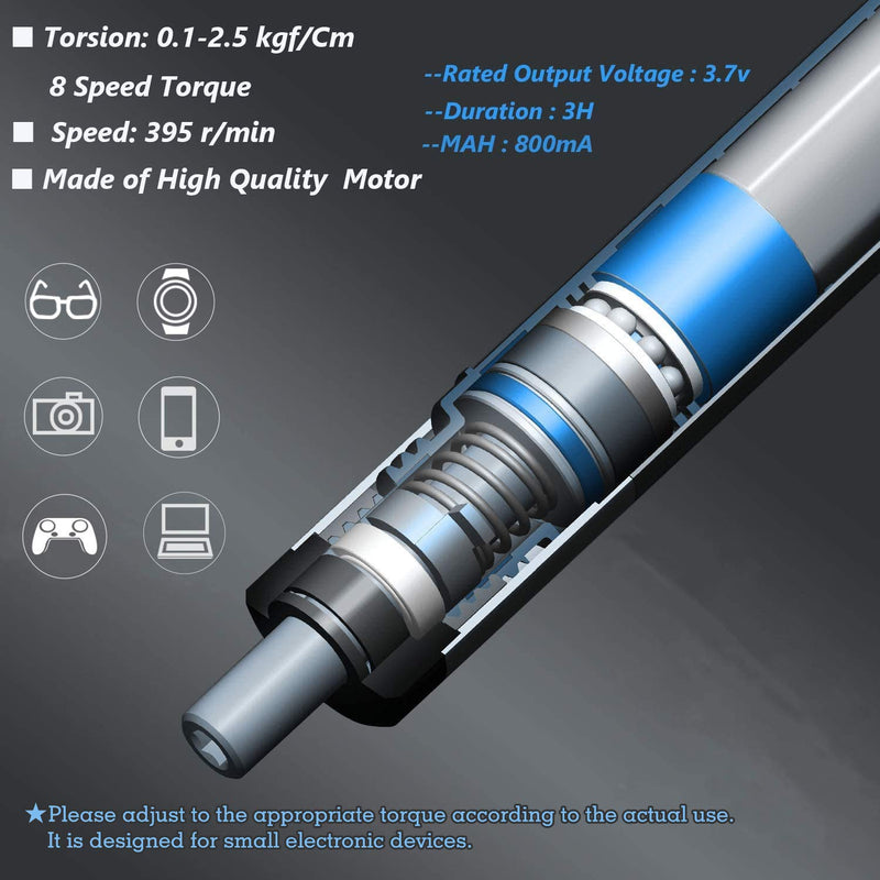 Electric Screwdriver, Jakemy Adjustable 8 Torque USB Type-C Rechargeable Multi-Function Magnetic Precision Power Screwdriver Set Repair Tool Kit with 40 Bits for iPhone, Watch, Smartphone Y02-JM - NewNest Australia