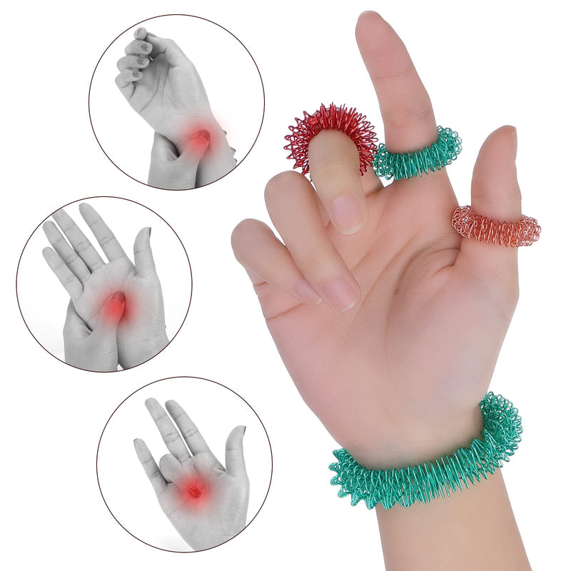 Abeillo Pack Of 10 Acupressure Ring, Massage Ring, Finger Massage Or Toe Massage Set For Children, Adults, High Working Pressure, Promotes Circulation And Stress Relief - NewNest Australia