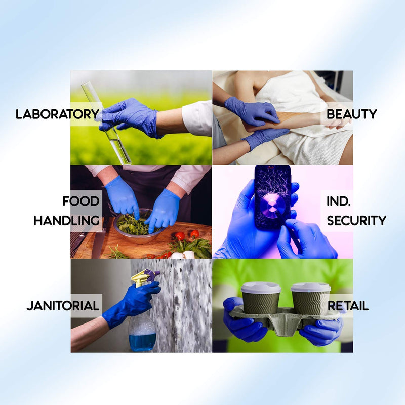 100 Pack Strong Quality EXTRA LARGE SIZE GLOVES BLUE Vinyl Powder Free Gloves | Latex Free Food Safe Medical Examination Gloves Ambidextrous | Perfect for Everyday Use - AQL 1.5 EN455 CLASS 1 - NewNest Australia