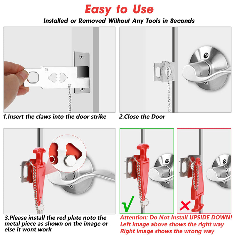 Portable Door Lock Home Security Door Locker Travel Lockdown Locks for Additional Safety and Privacy Perfect for Traveling Hotel Home Apartment College Locker002 - NewNest Australia
