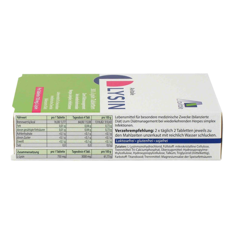 Avitale L-Lysine 750 mg tablets, 30 pieces, 1 pack 30 pieces (1 pack) - NewNest Australia