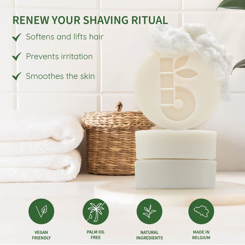 Bambaw | shaving soap | 80g | Shaving soap with white clay & aloe vera | Shaving soap for dry skin | Vegan soap | Shaving soap without perfume. Perfume-free - NewNest Australia