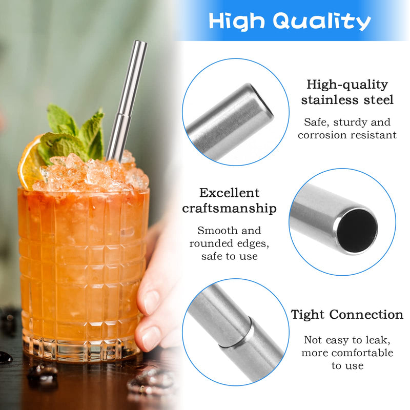 3Packs Stainless Steel Straws Reusable Telescopic Straws 22.5cm Portable Metal Drinking Straws Collapsible Straws with 3 Telescopic Cleaning Brush and Key Ring Case for Travel Home Office(3 Colors) Style 1 - NewNest Australia