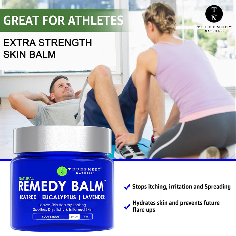 Remedy Tea Tree Oil Balm - Cream for Athletes Foot, Jock Itch, Ringworm, Eczema, Nail Issues, Rash, Skin Irritation - Ointment for Dry, Itchy Skin - Foot & Body Balm with Lavender & Eucalyptus - 2 Oz - NewNest Australia