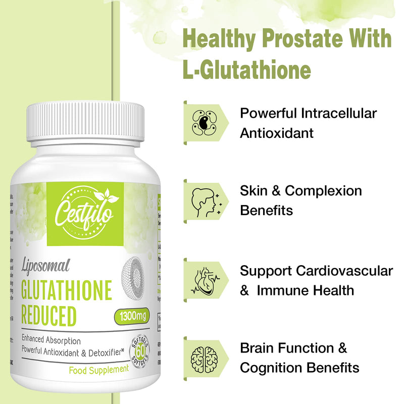 Cestfilo Liposomal glutathione reduces 1300 mg, active form L glutathione reductase (GSH), powerful antioxidant for optimal cell protection - NewNest Australia