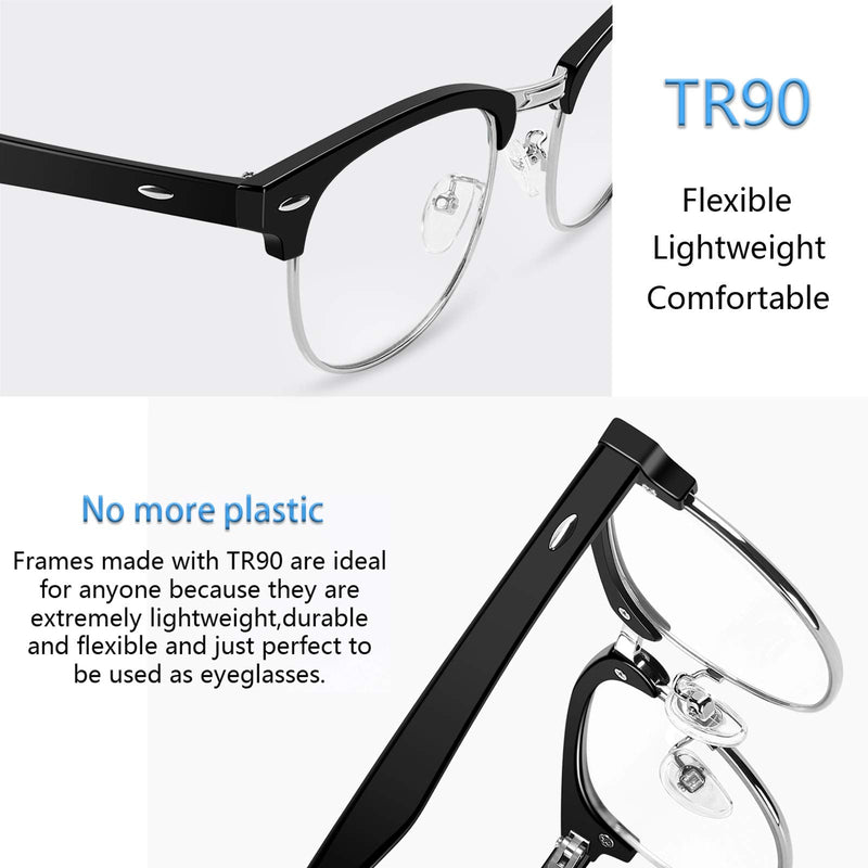 Tanlys 2 Pack Blue Light Blocking Glasses for Computer Eye Strain [Dry Eye & Sour Eye], Anti UV Reduce Headache Stylish Gaming Bluelight Blocker Glasses Men Women (Black Clear) 006-black Clear - NewNest Australia