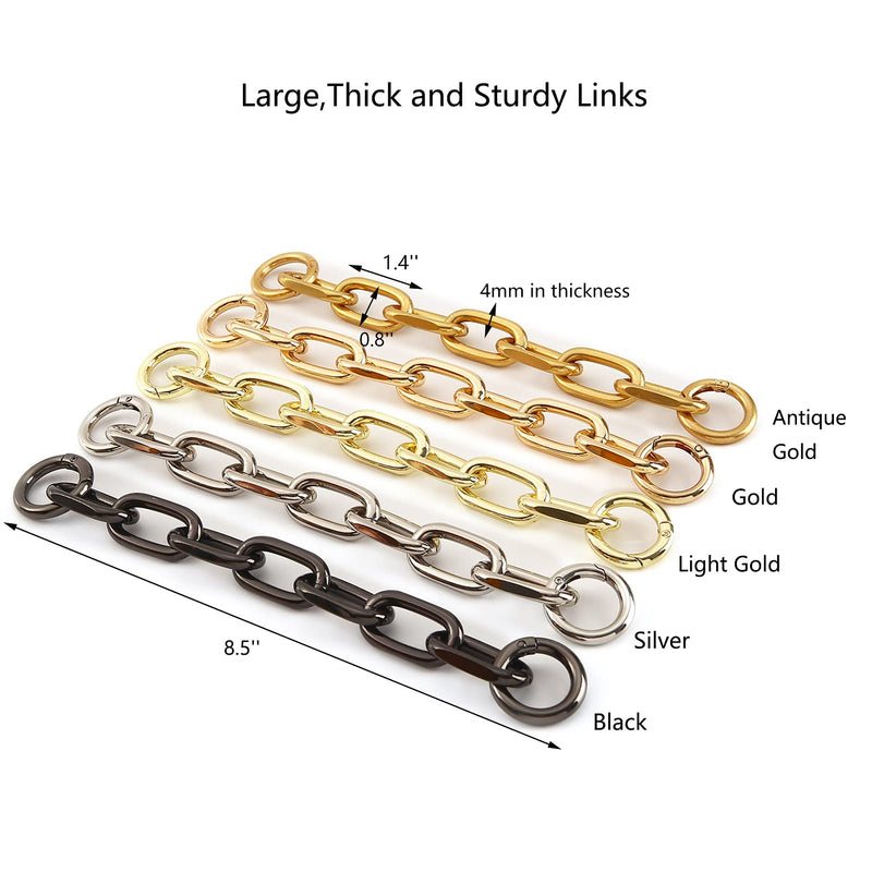 Fashion Large Metal Cross-Body Purse Strap Extender,Handbag Shoulder Strap Extender,Bag Chain Accessory Charms (Antique Gold) Antique Gold - NewNest Australia