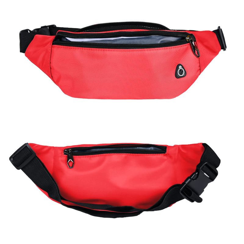 2 Packs Fanny Packs for Men and Women, Waterproof Sports Waist Pack Bag for Travel Hiking Running Hands-free … … Black+Red - NewNest Australia