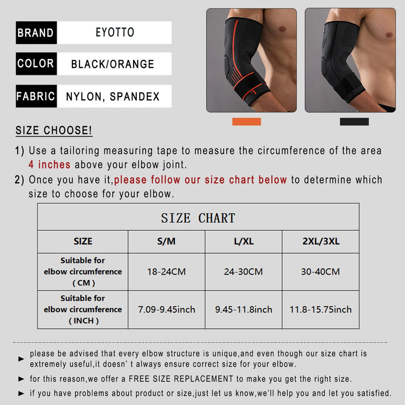 Eyotto Elbow Support With Strap, Compression Cuff Adjustable For Men And Women, Arm Support For Workouts, Basketball, Golf, Tennis, Weightlifting, Pain Relief, Tendonitis, Arthritis - NewNest Australia