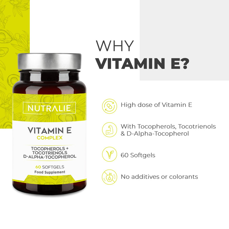 Vitamin E Maximum Natural Absorption | Antioxidant cell protection with 8 molecules of tocopherols and tocotrienols | 60 capsules of liquid Nutralie - NewNest Australia