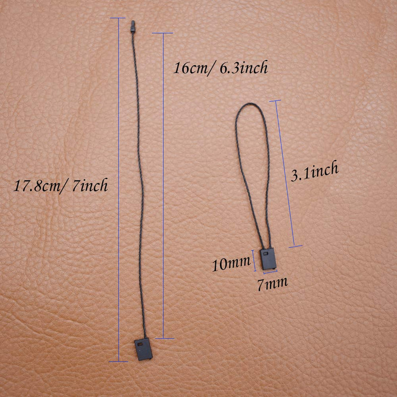 7 Inch Hang String Tag Fasteners Nylon Snap Lock Pin Loop Fastener Hook Ties 1000Pcs (Black) - NewNest Australia
