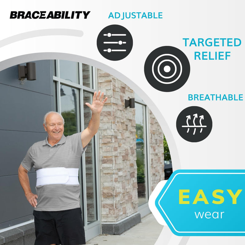 BraceAbility Chest Strap for Broken Ribs Elastic for Cracked, Broken or Dislocated Ribs, Protection, Compression and Support (Male - Fits 24"-60" Chest) Universal Male - NewNest Australia