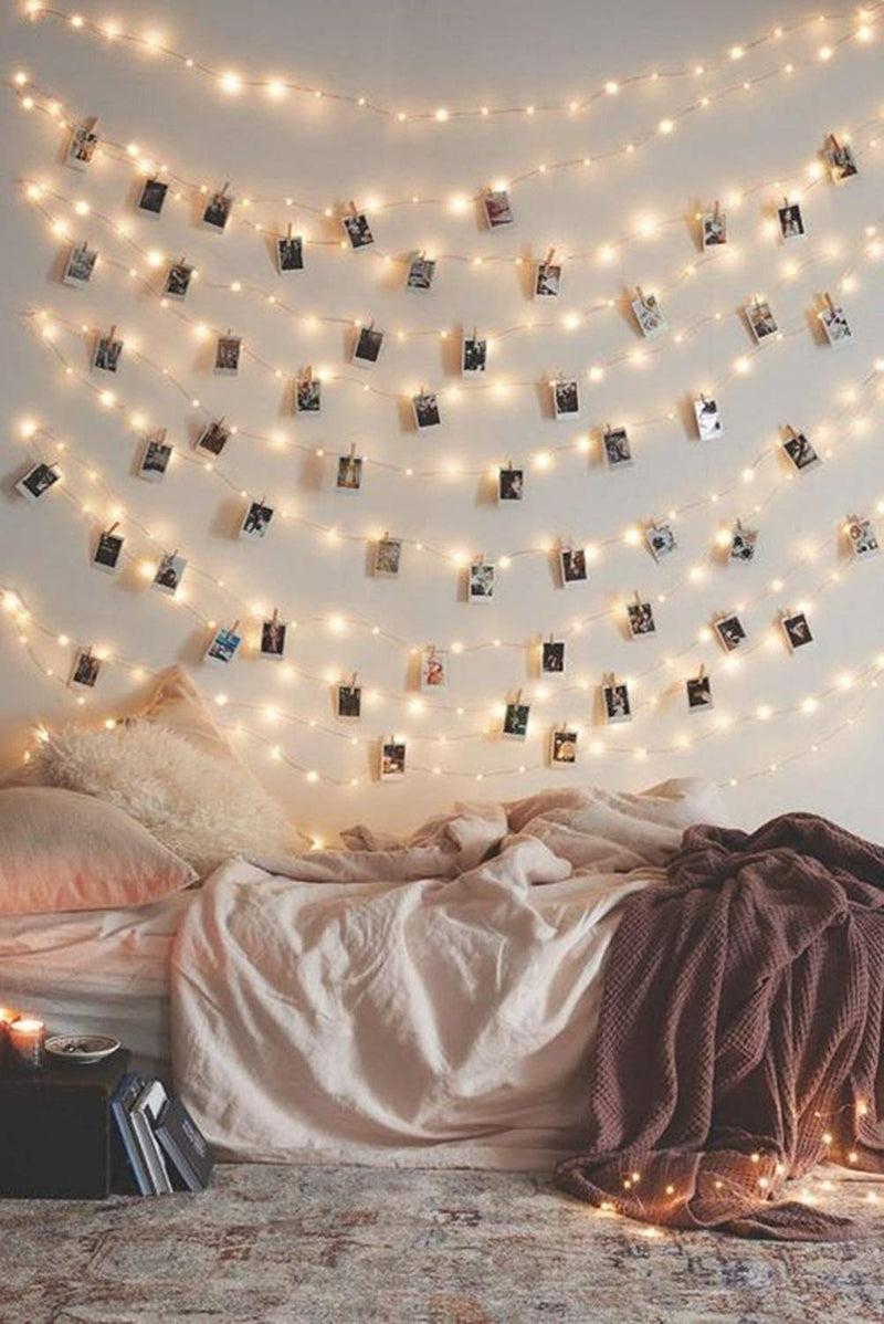 Dopheuor Photo Clip String Lights LED Battery Operated Starry Fairy Copper String Lights with Clips Warm White for Pictures Bedroom Wall Patio Halloween Thanksgiving Christmas Party Wedding Décor 20 Warm-white - NewNest Australia