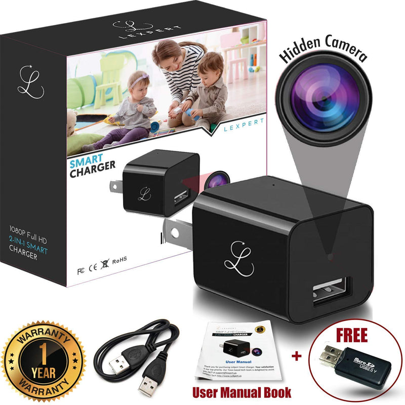 Spy Camera - Hidden Camera Wi-Fi - USB Charger - Hidden Camera Charger - USB Charger Camera - Surveillance Camera - Hidden Spy Camera - Hidden Nanny Cam - Full HD Wireless Remote View [Upgraded] - NewNest Australia