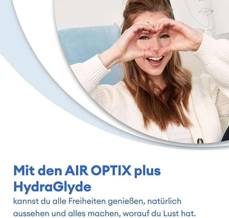 Air Optix plus HydraGlyde monthly lenses soft, 6 pieces, BC 8.6 mm, DIA 14.2 mm, +0.25 diopters 0.25 diopters 8.6 millimeters 14.2 millimeters - NewNest Australia