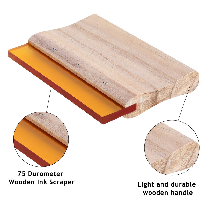 Screen Printing Squeegee, 5.9 inch/9.4 inch/13.7 inch, 75 Durometer Wooden Ink Silk Stencil Scraper for Screen Printing Water Squeegee-3PCS - NewNest Australia