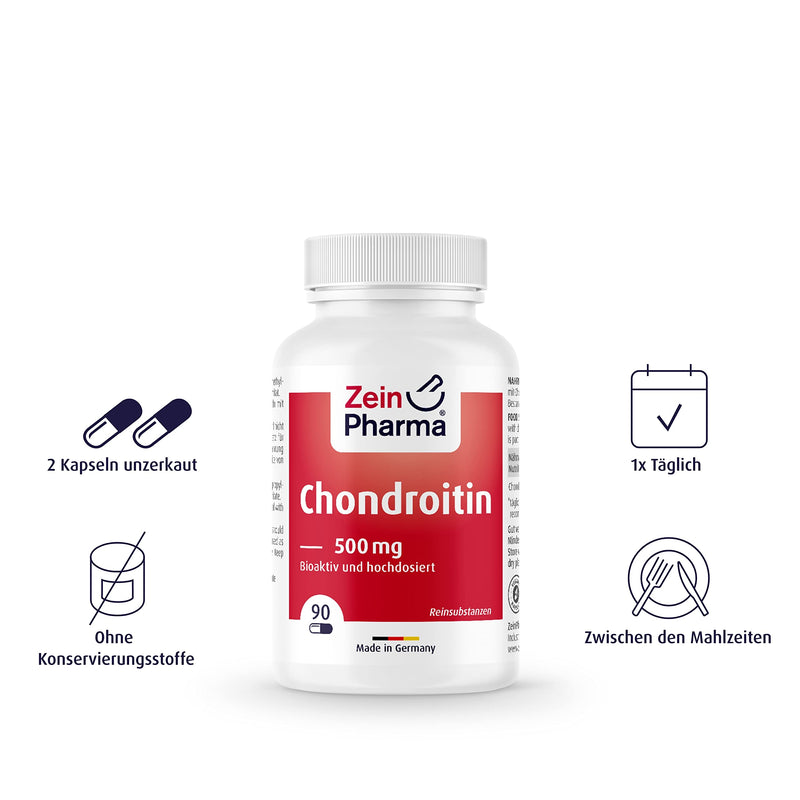 ZeinPharma Chondroitin capsules 500 mg (90 pieces) - dietary supplement without additives, organic, for your joints, laboratory tested - NewNest Australia