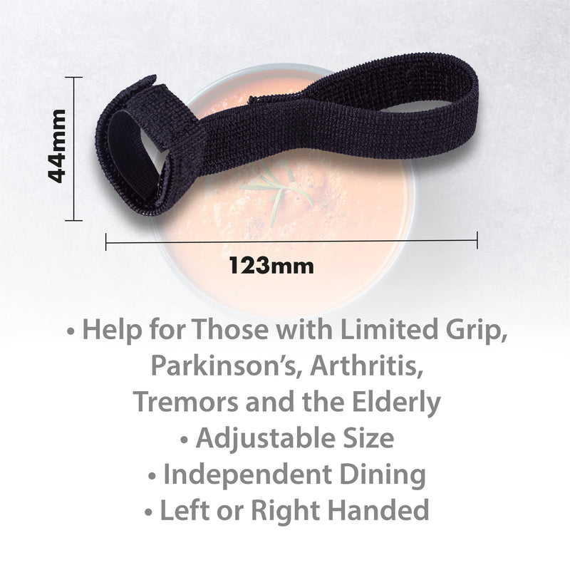 Aidapt Utensil Strap, adjustable size. Ideal for those with Limited Grip, Parkinson's, Arthritis, Tremors and the Elderly. Aids independent dining. use with the Aidapt Bendable Cutlery Range - NewNest Australia