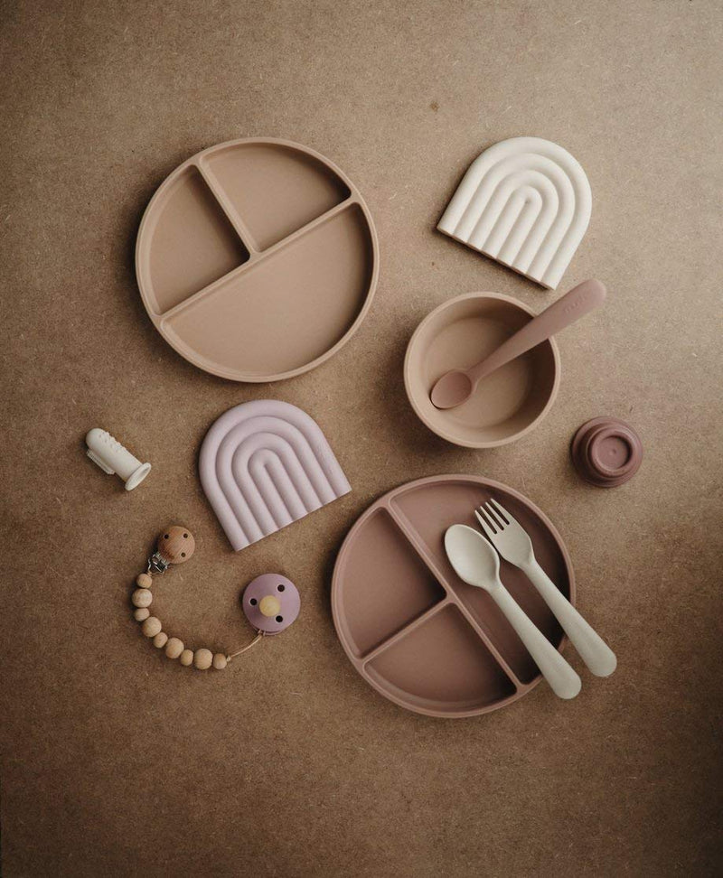 mushie Silicone Suction Plate | BPA-Free Non-Slip Design (Blush) Blush - NewNest Australia