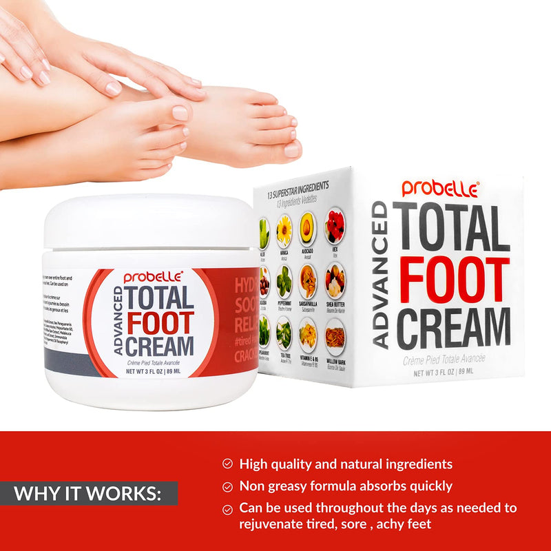 Probelle Advanced Total Foot Care: Soothes, Hydrates, Rejuvenates, Rough, Dry Cracked Feet for both Men and Women. 3 ounces - NewNest Australia