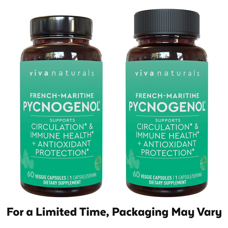 Pycnogenol 100mg from French Maritime Pine Bark Extract - Healthy Blood Circulation Supplements, Powerful Antioxidant Protection, Joint Support and Immune Support (60 Veggie Capsules) 60 Count (Pack of 1) - NewNest Australia