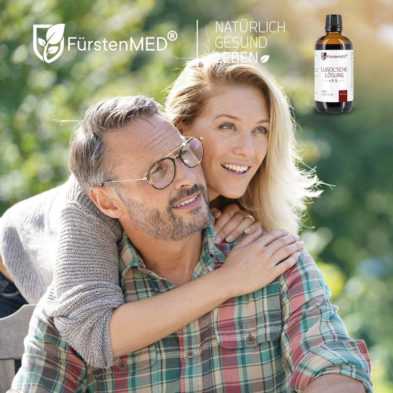FürstenMED® Lugol's solution 5% iodine solution - 100 ml (Iodine) iodine drops brown glass bottle with dropper pipette - Lugol's solution 5 percent - iodine liquid - without additives - NewNest Australia