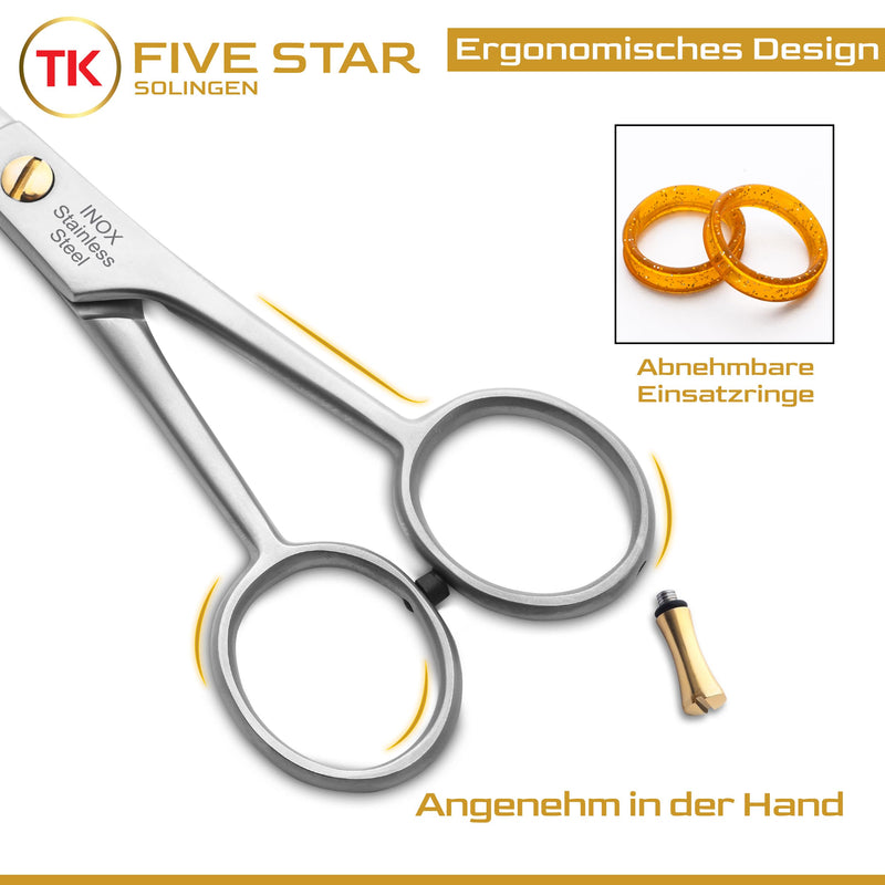 Five Star Solingen Barber Cut Professional 6.5 inch extra sharp hairdressing scissors, hair cutting scissors, rust-proof, micro-serrated for women, men, hairdressers and children, suitable for strong hair - NewNest Australia