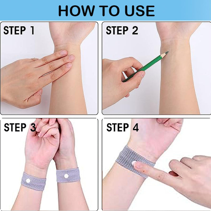 8Pcs Motion Travel Sickness Bands,Motion Sickness Bands,Travel Sickness Relief Wristbands Anti-Nausea Acupressure Wristband Dizziness Pregnant for Car Travel Sea Morning Sickness. - NewNest Australia