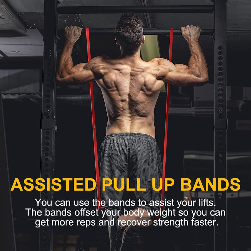 Lively Life Long Resistance Band Pull Up Band, Heavy Fitness Exercise Band for Men Women, Home Workout Resistance Bands for Yoga, Pilates, Crossfit, Assisted Pull Ups, Stretching Strength Red - NewNest Australia