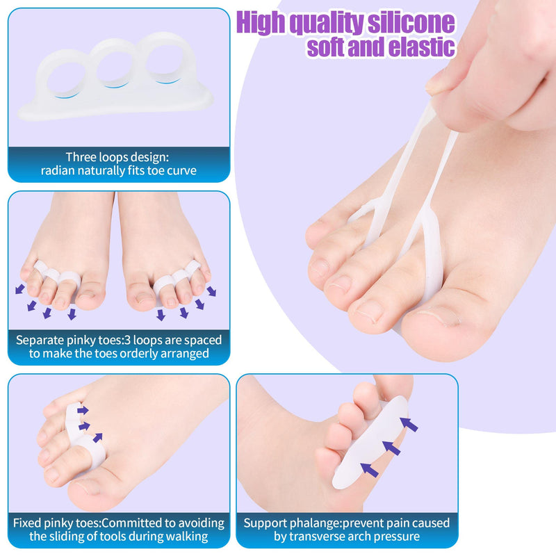 DYKOOK 6 PCS Hammer Toe Straightener | Hammer Toe Corrector | Hammer Toe Gels | 3 Loop Design Pinky Toes Joint Realign | Crooked,Curled,Overlapping Straightener | Gel Crests Splints Cushion,Support - NewNest Australia