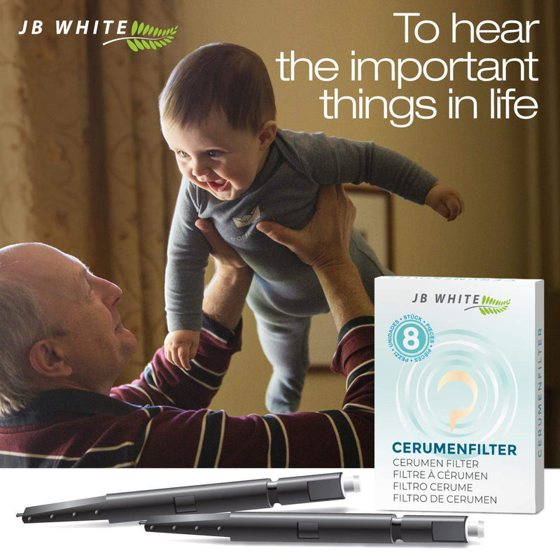 JB White 8x Wax Filters for Hearing Aids | Replacement Filters Compatible with Widex Nanocare Wax Protection | Oticon ProWax MiniFit | Phonak Cerustop Wax Guards | Kind inicio hearing aid filter 8 Set - Wax Guards - NewNest Australia