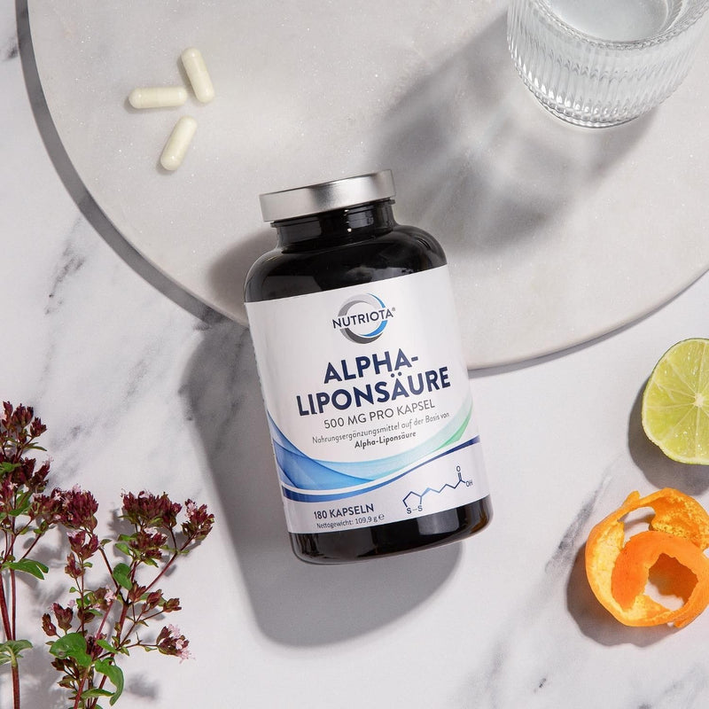 Alpha lipoic acid ALA 500mg | 180 high-dose vegan capsules | Helps with inflammation, supports blood sugar regulation and nerve health, effective against tingling feet, hands, limbs and more - NewNest Australia