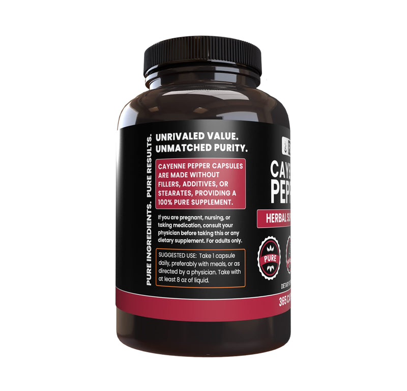Pure Original Ingredients Cayenne Pepper (365 Capsules) No Magnesium Or Rice Fillers, Pure, Lab Verified - NewNest Australia