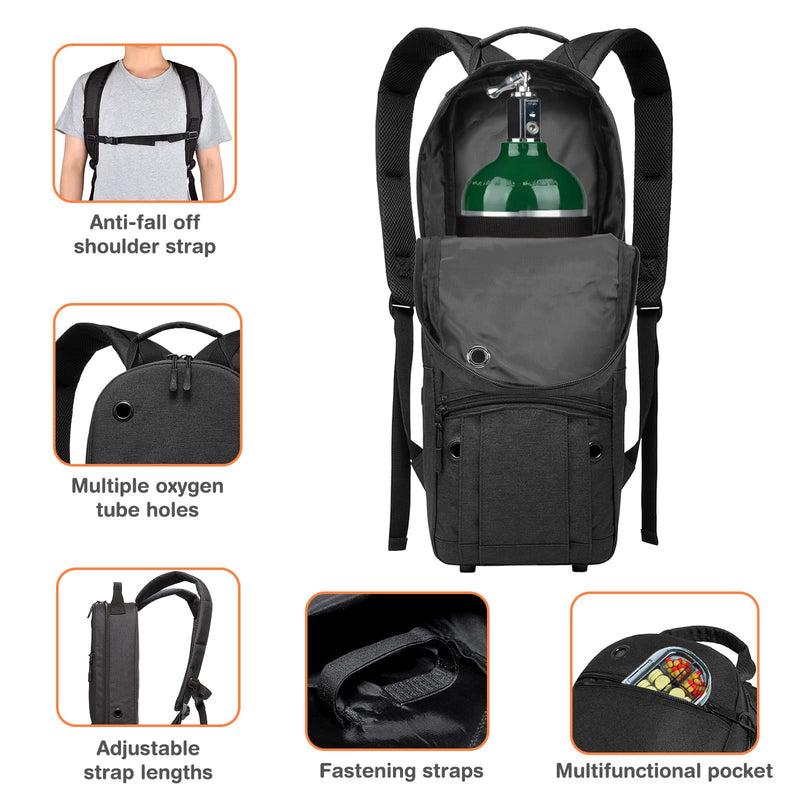 APDTEK Portable Backpack for Oxygen D Tank - Oxygen Tank Carrying Bag Holder fit M-15/D Size Oxygen Cylinders for Walking, Traveling, Shopping - NewNest Australia