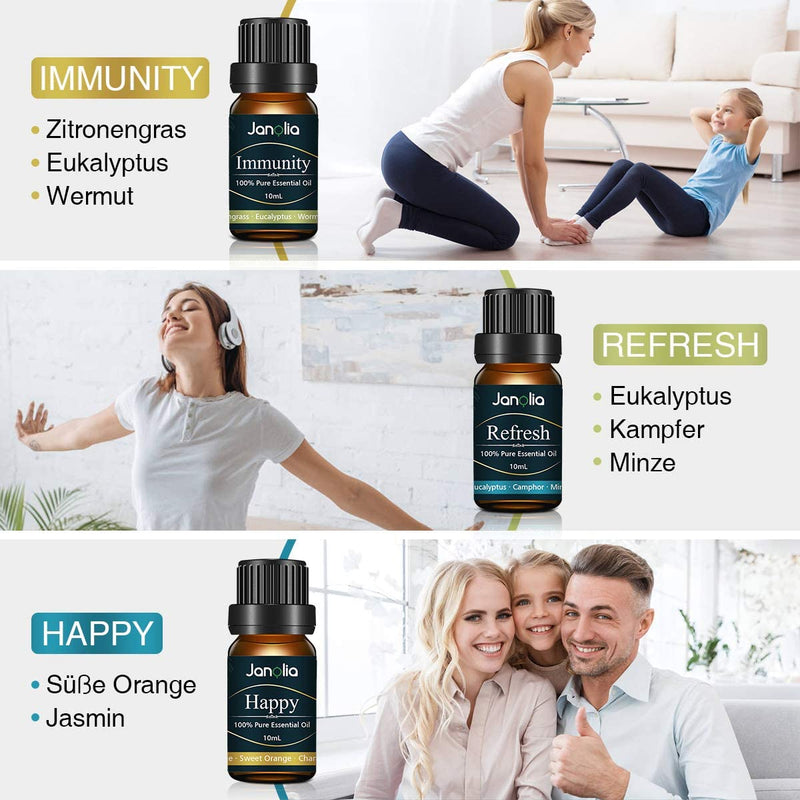 Janolia Essential Oils Set, Upgrade Package, Pure Natural Fragrance Oils Set for Diffuser, Relaxation, Sleep, Ideal Room - NewNest Australia