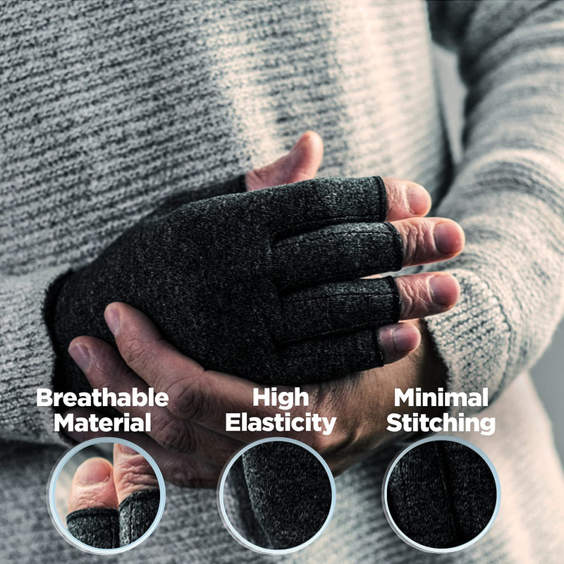 Hotcakes Compression Gloves for Arthritis Pain Relief-Snug Elastic Arthritis Gloves for Women and Men Offers Hand Support for Carpal Tunnel, Raynauds and Provide Arthritis Relief for Hands GREY M - NewNest Australia