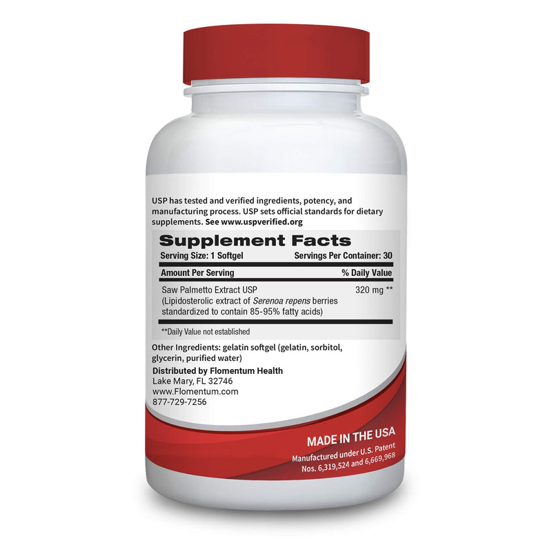 Flomentum® USP Verified Saw Palmetto Prostate Supplement for Men - Supports Healthy Urinary Function - Clinical Strength Extract- (30 Count) 30 Count (Pack of 1) - NewNest Australia