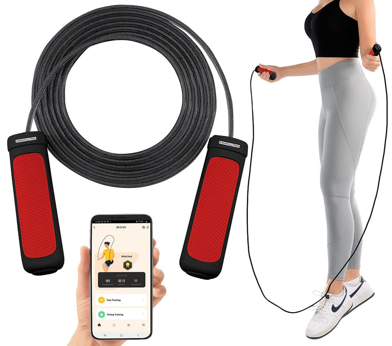 Pearl Sports Jump Rope: Smart Ball Bearing Skipping Rope, Bluetooth, App, Heart Rate & G-Sensor (Fitness Skipping Rope, Fitness Ball Bearing Skipping Rope, Gift Bag) - NewNest Australia