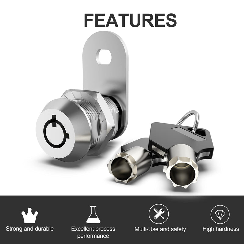 2 Pack Cam Locks Keyed Alike, 1-1/8" Cabinet Locks with Keys, RV Storage Lock Secure RV Compartment Door Toolbox Mailbox Lock Replacement Set, Zinc Alloy 2 Pack 1-1/8 Inch - NewNest Australia