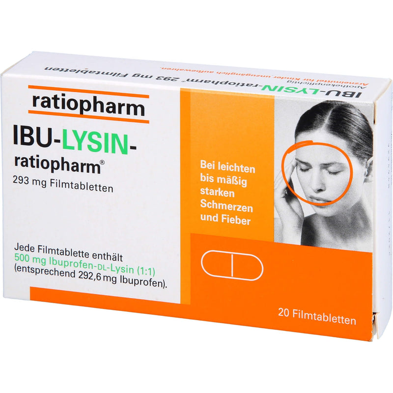 IBU-LYSIN-ratiopharm 293 mg film-coated tablets 20 pcs - NewNest Australia