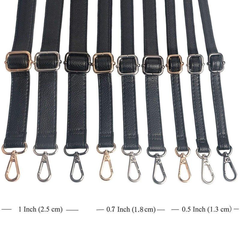 Beaulegan Purse Strap Replacement - Full Grain Microfiber Leather - 59 Inch Long Adjustable for Crossbody Shoulder Bag - 0.5 Inch Wide, Black/Gold Gold Clasp - NewNest Australia